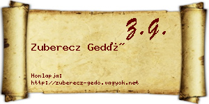 Zuberecz Gedő névjegykártya